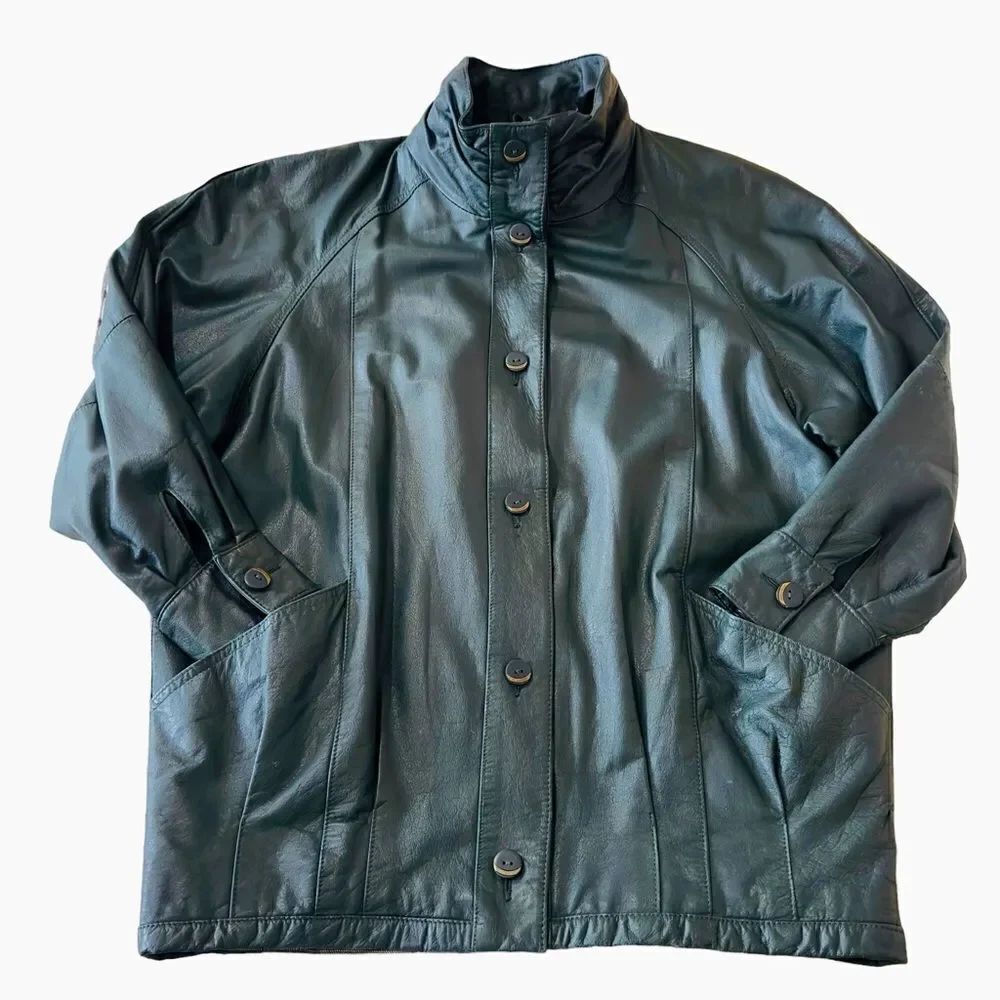 Pelle Dark Green Genuine Leather Jacket MEDIUM